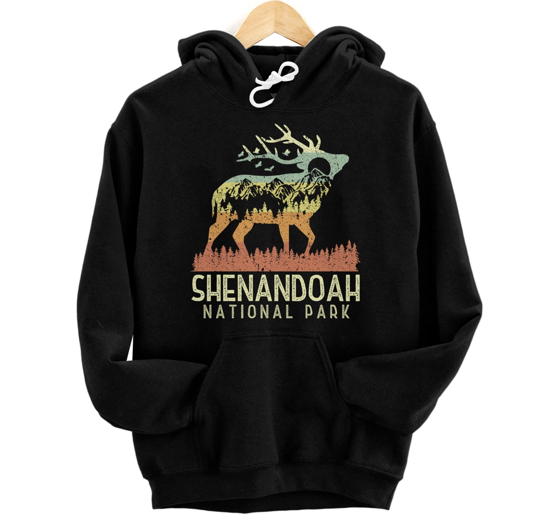 Personalized Shenandoah National Park Retro Vintage Mountain Elk Gift Pullover Hoodie