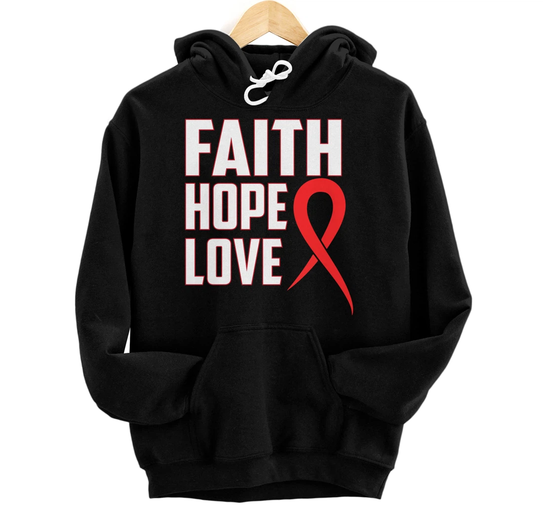 Personalized Faith Hope Love World Aids Day HIV/AIDS Awareness Men Women Pullover Hoodie