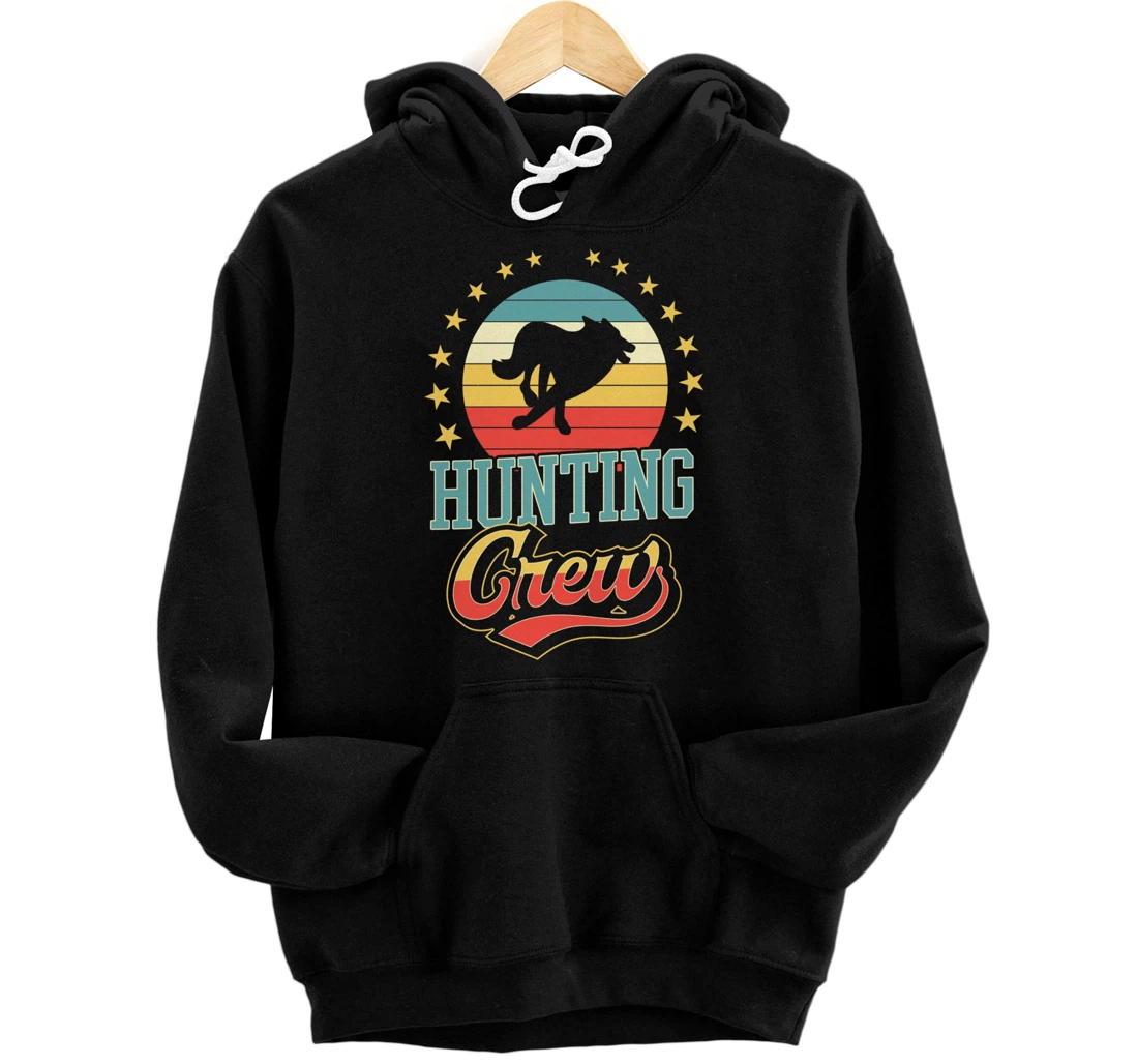Personalized Coyote Hunting Crew Funny Matching Family Retro Vintage Pullover Hoodie