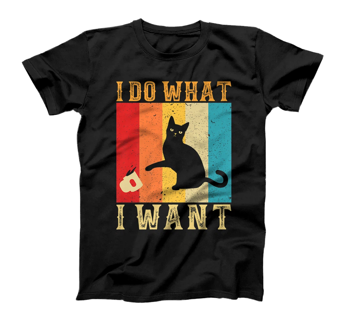 Personalized Womens Do What I Want Cats Funny Retro Vintage Cat Lovers T-Shirt, Kid T-Shirt and Women T-Shirt