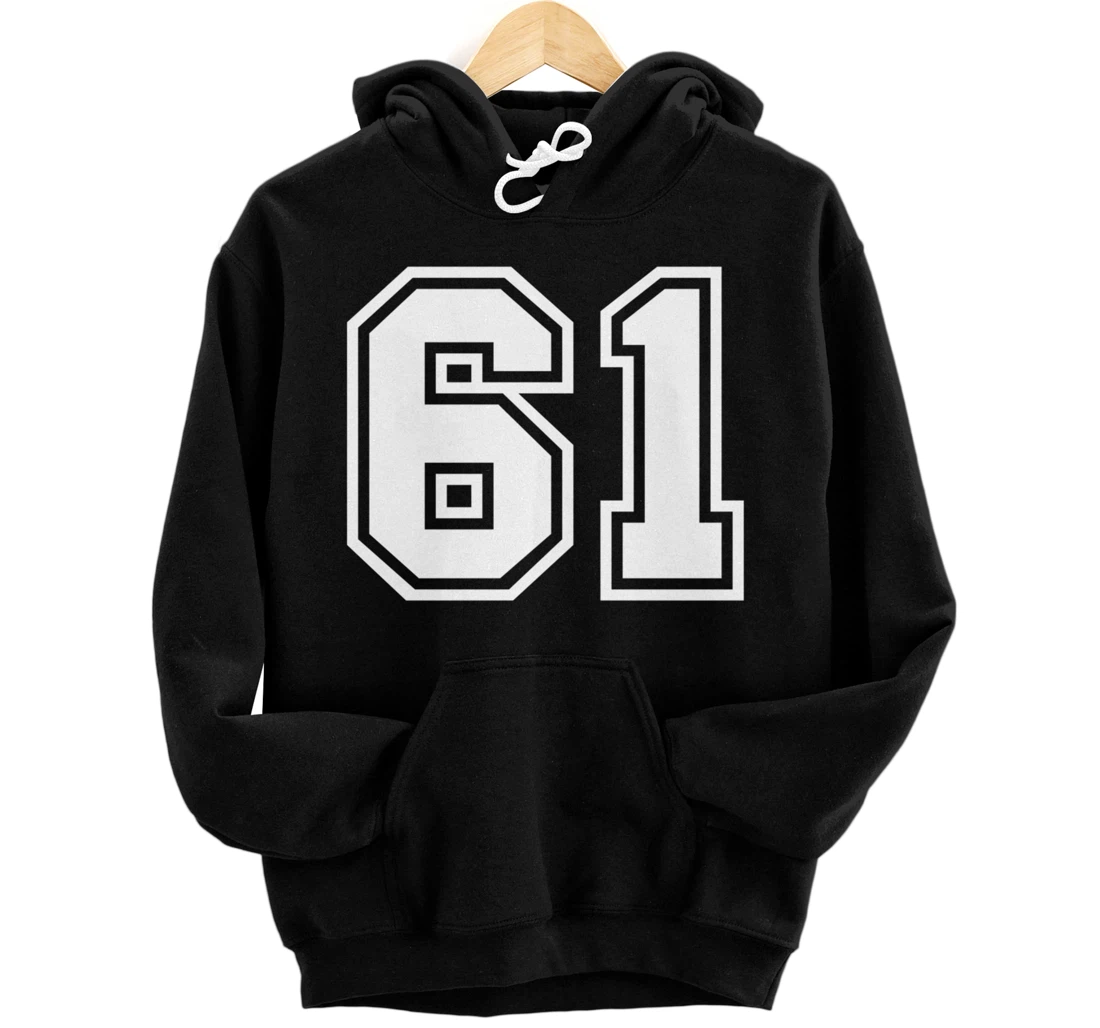Personalized Number #61 Sports Jersey Lucky Favorite Number Pullover Hoodie