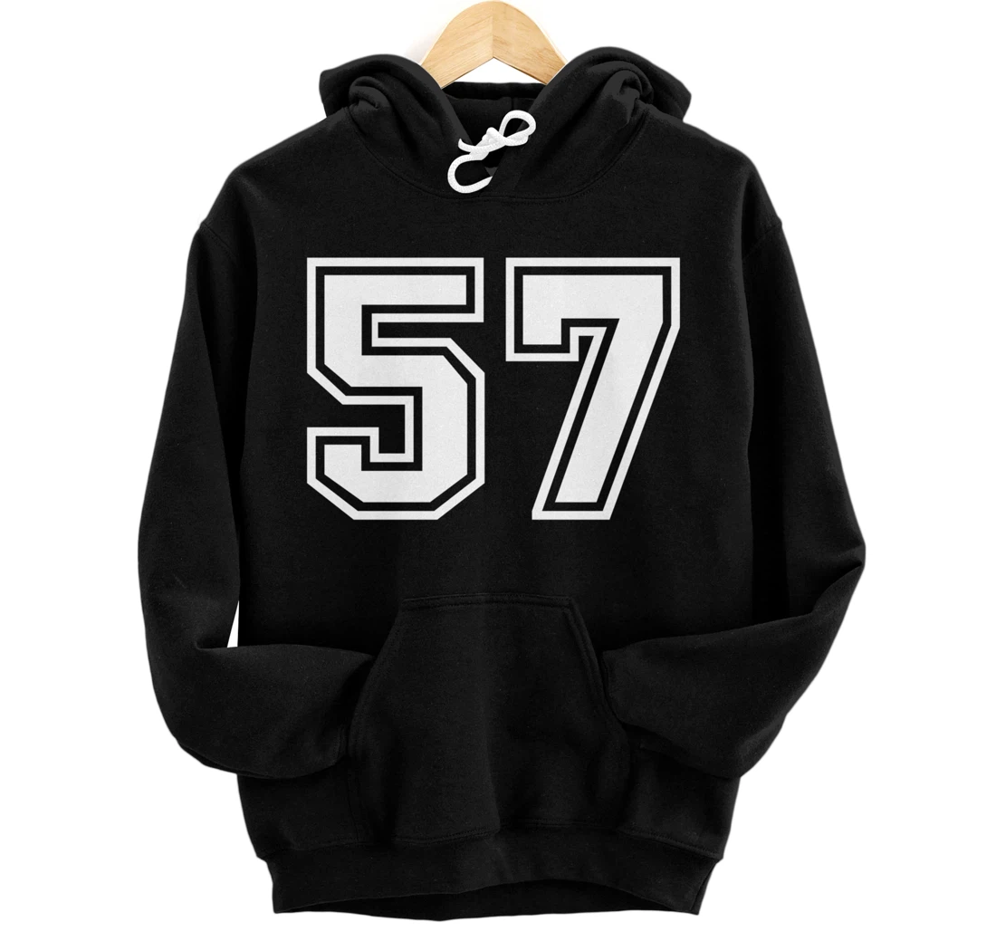 Personalized Number #57 Sports Jersey Lucky Favorite Number Pullover Hoodie