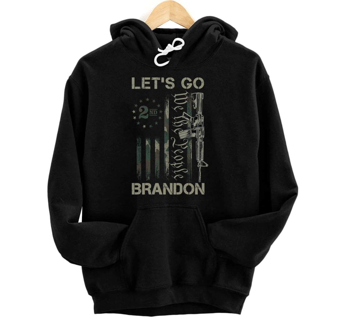 Personalized Let's Go Branson Brandon Conservative Camouflage US Flag Pullover Hoodie