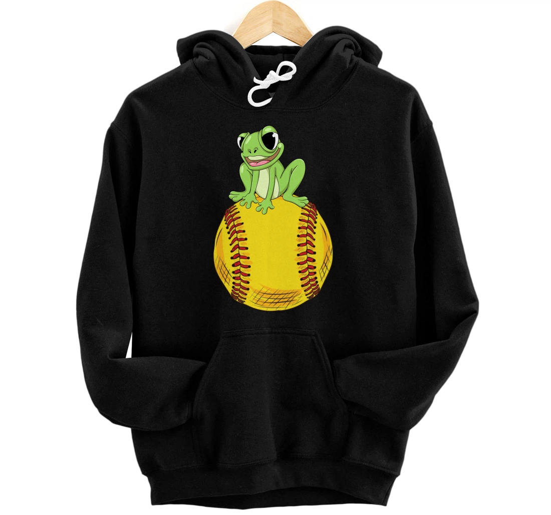 Personalized Fastpitch Frog Funny Softball Pullover Hoodie