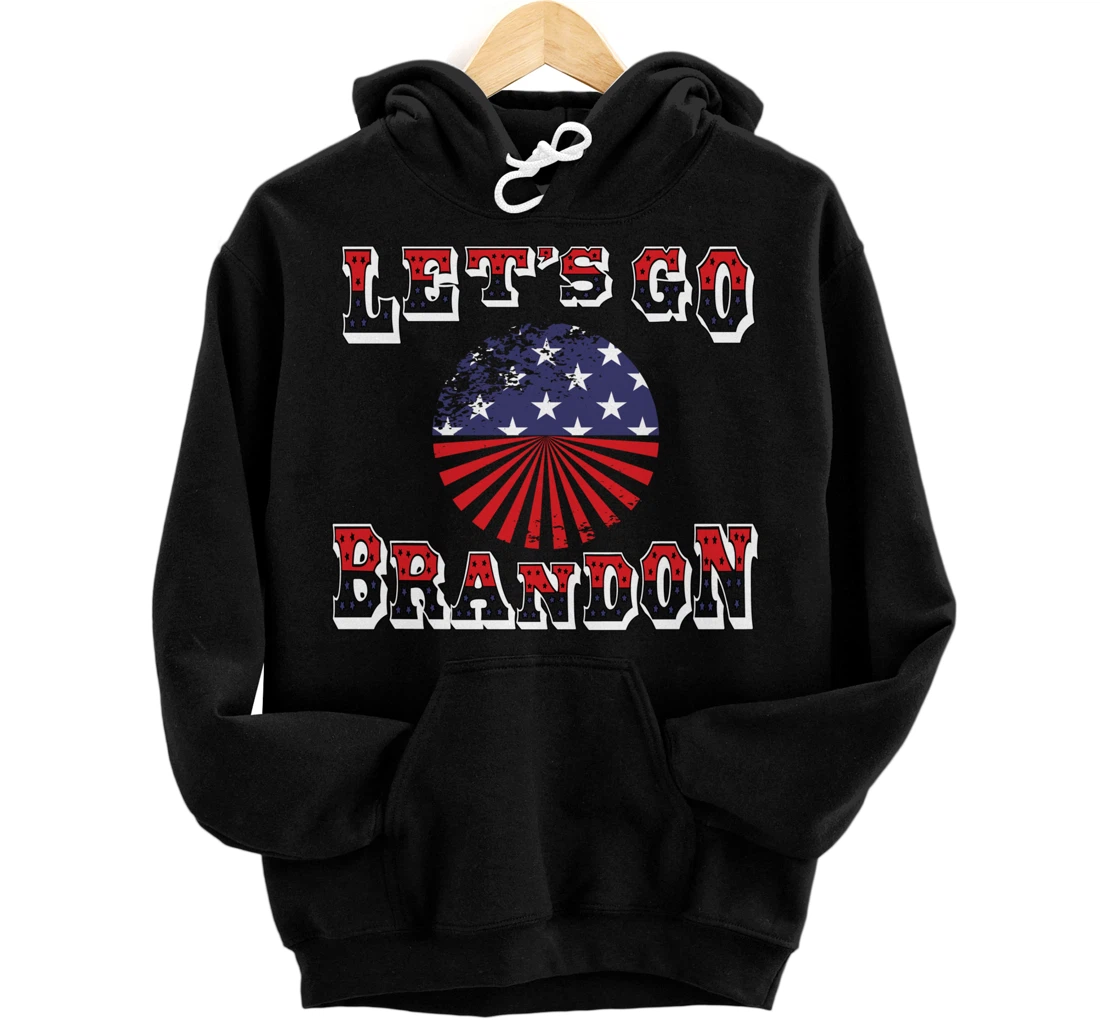 Personalized Let's Go Brandon Conservative Anti Liberal US Flag Pullover Hoodie