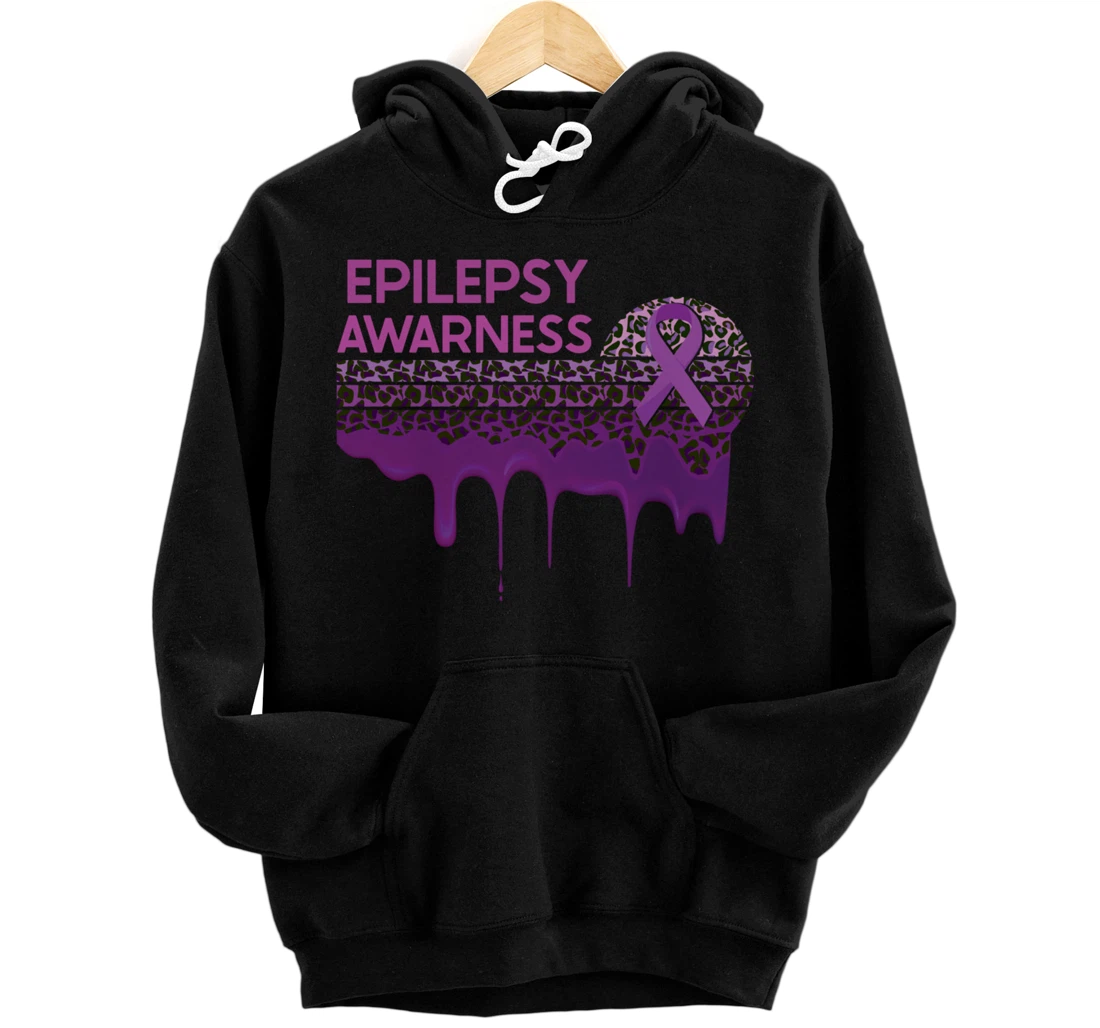 Personalized Epilepsy warriors leopard print Epilepsy Awareness month Pullover Hoodie