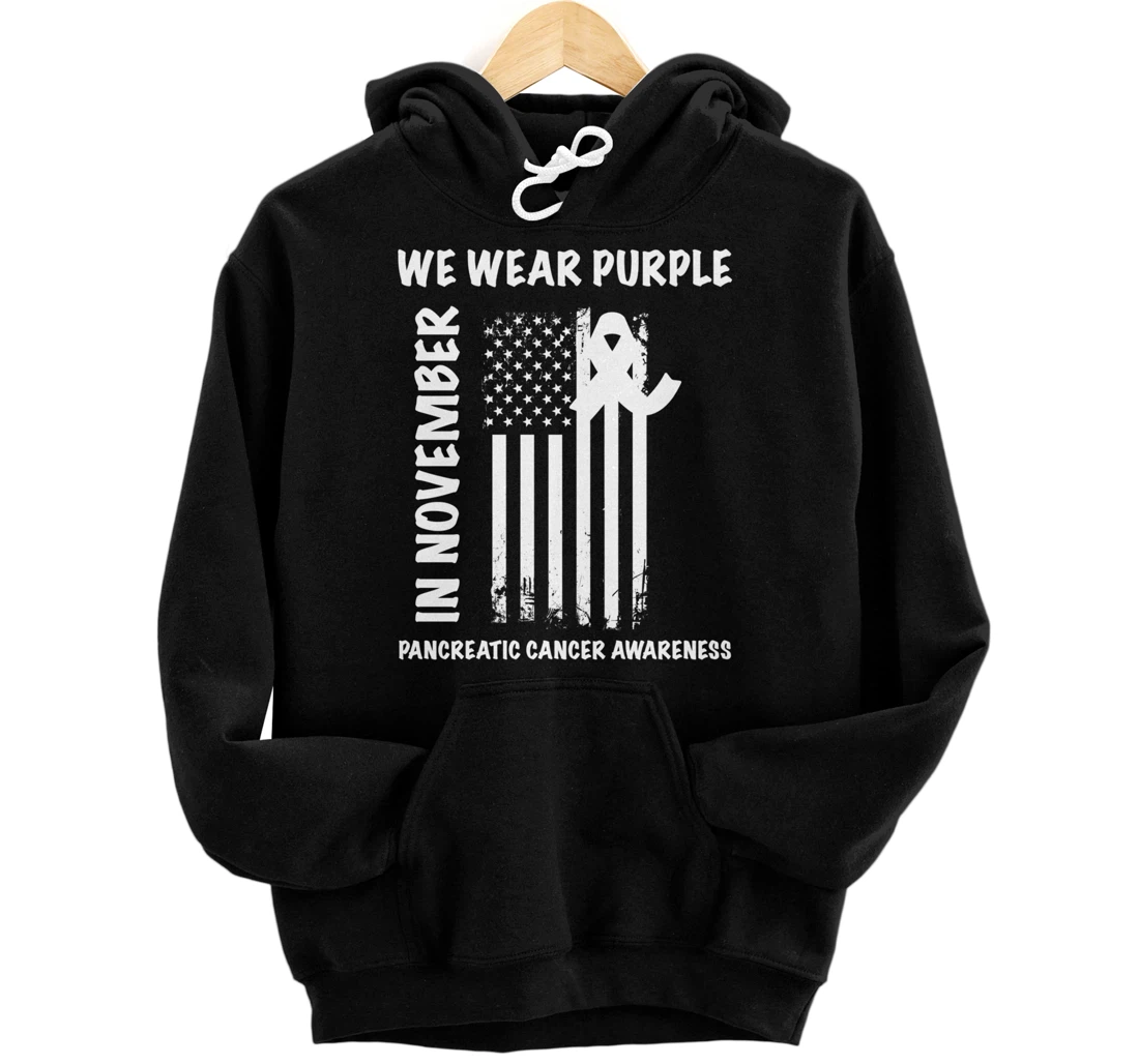 Personalized In November We Wear Purple Pancreatic Cancer Awareness Pullover Hoodie