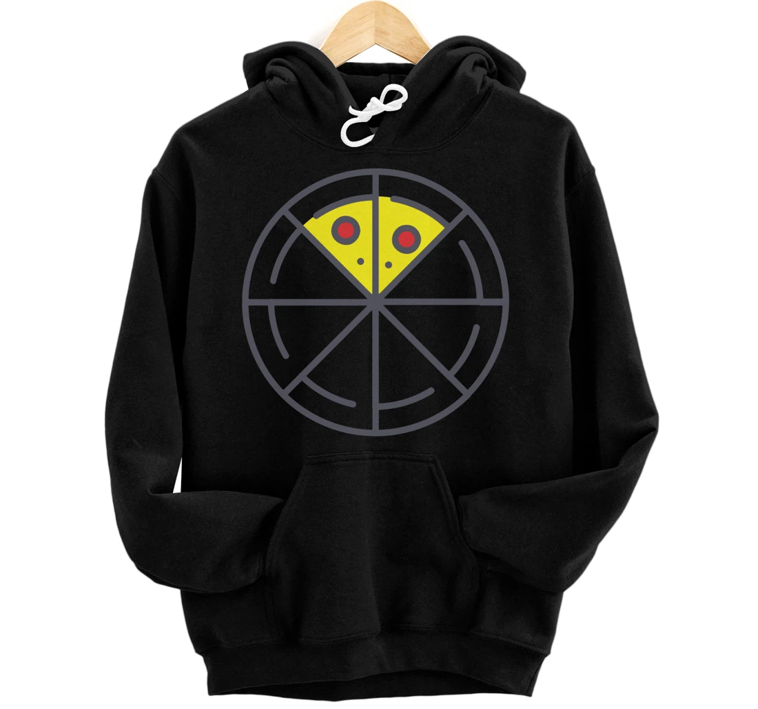 Personalized Pizza 2 Slices Cheese Pepperoni Funny Geometric Food Retro Pullover Hoodie