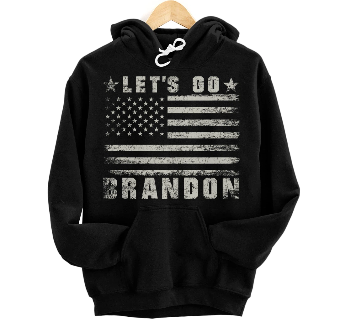Personalized Let's Go Brandon Conservative Anti Liberal US Flag Pullover Hoodie