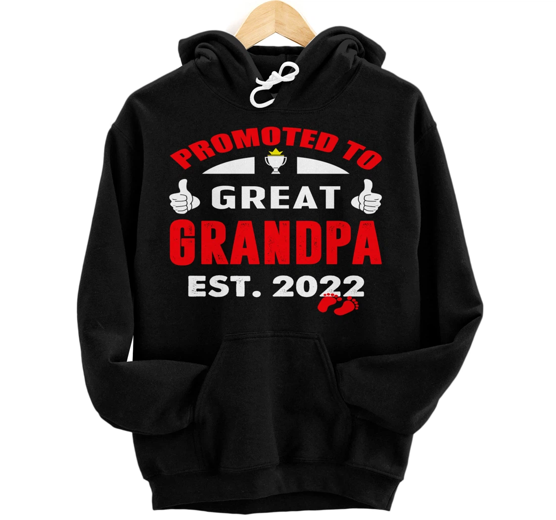 Personalized Promoted to Great Grandpa 2022 Pregnancy Announcement Pullover Hoodie