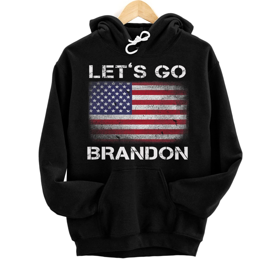 Personalized Lets Go Brandon Let's Go Brandon Us Flag Vintage Patriotic Pullover Hoodie