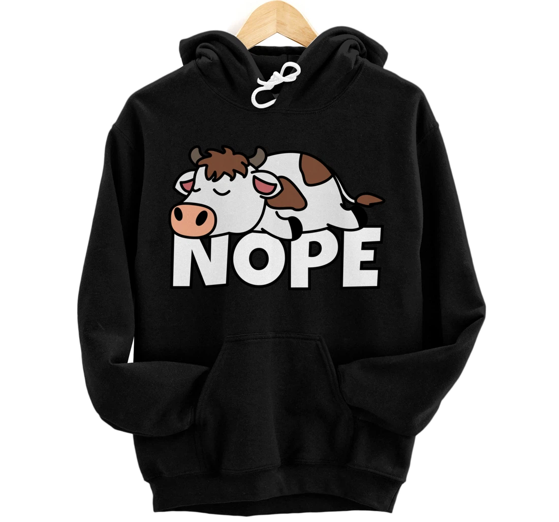 Personalized Lazy Cow Dairy Farmer Rancher Not Today Nope Pullover Hoodie