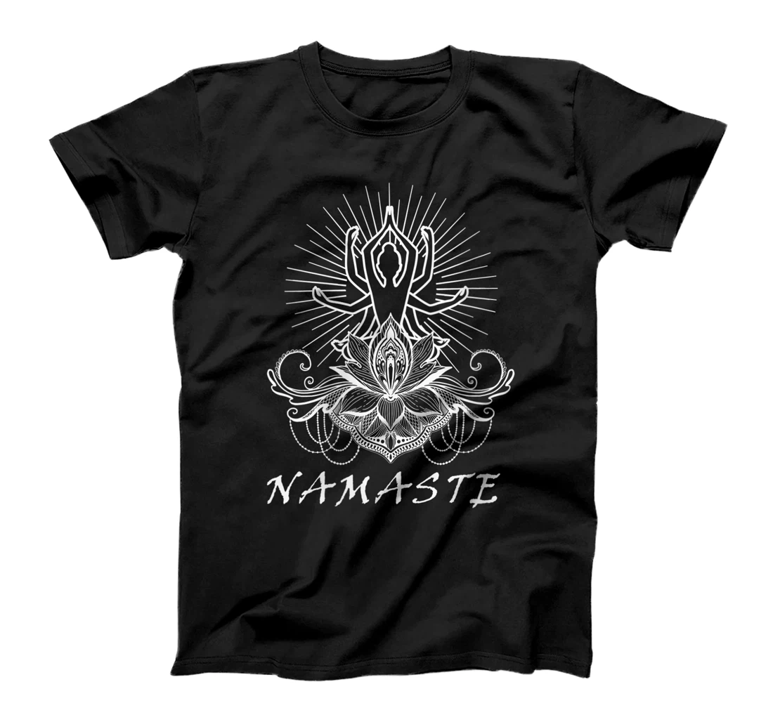 Personalized Womens Mediation, lotus seat, lotus flower, Namaste Buddha T-Shirt, Women T-Shirt