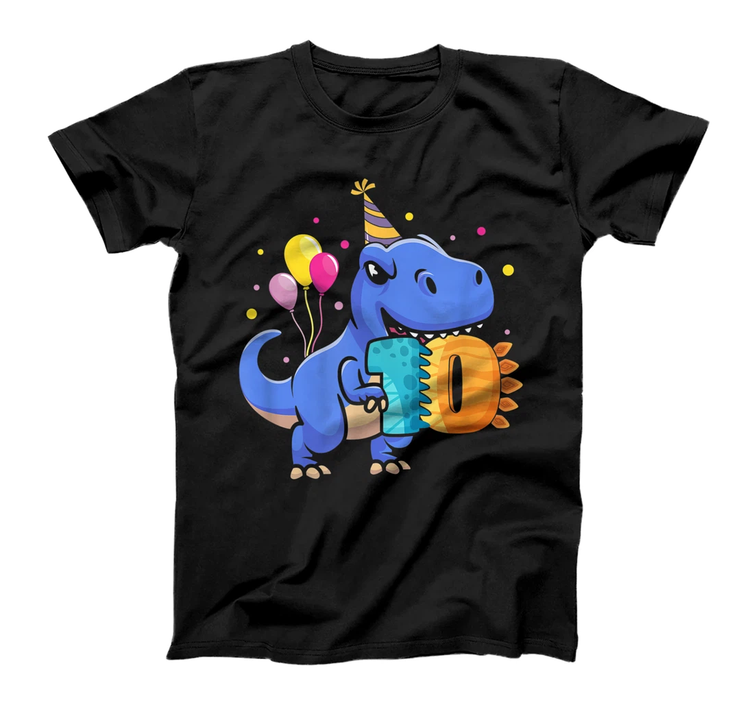 Personalized I'm 10 Dinosaur T Rex 10 Years Old B-Day Dino Party T-Shirt, Kid T-Shirt and Women T-Shirt
