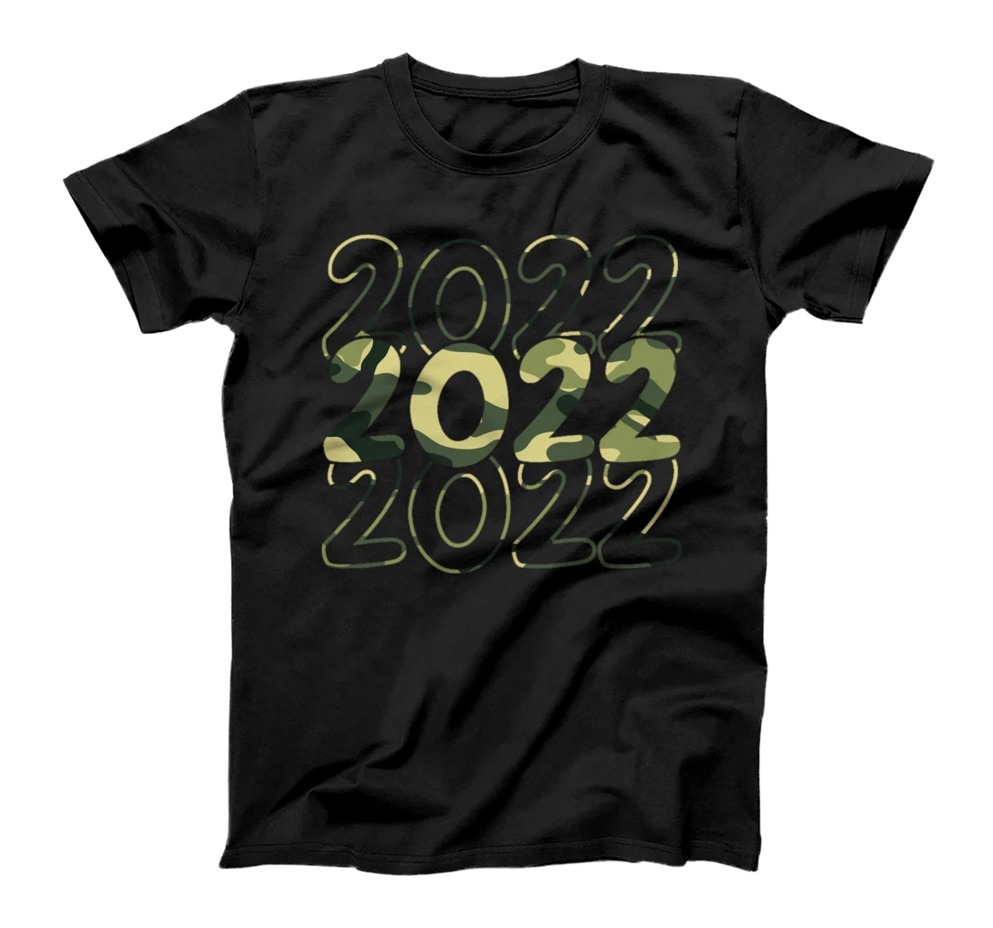 Personalized New Year 2022 New Years Eve Costume Military Camo T-Shirt