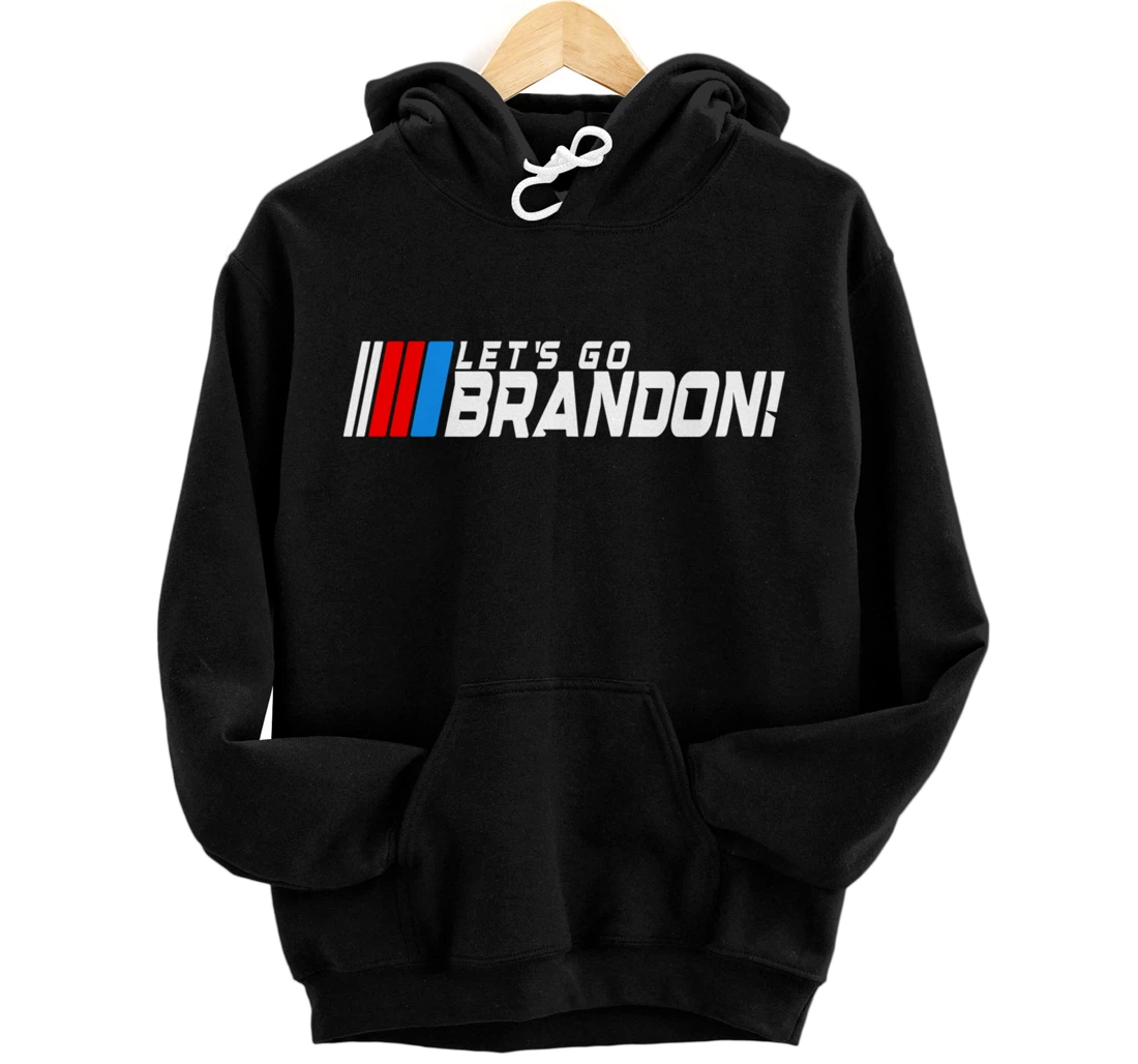 Personalized Messy Bun Let's Go Brandon Chant Funny Biden Political Pullover Hoodie