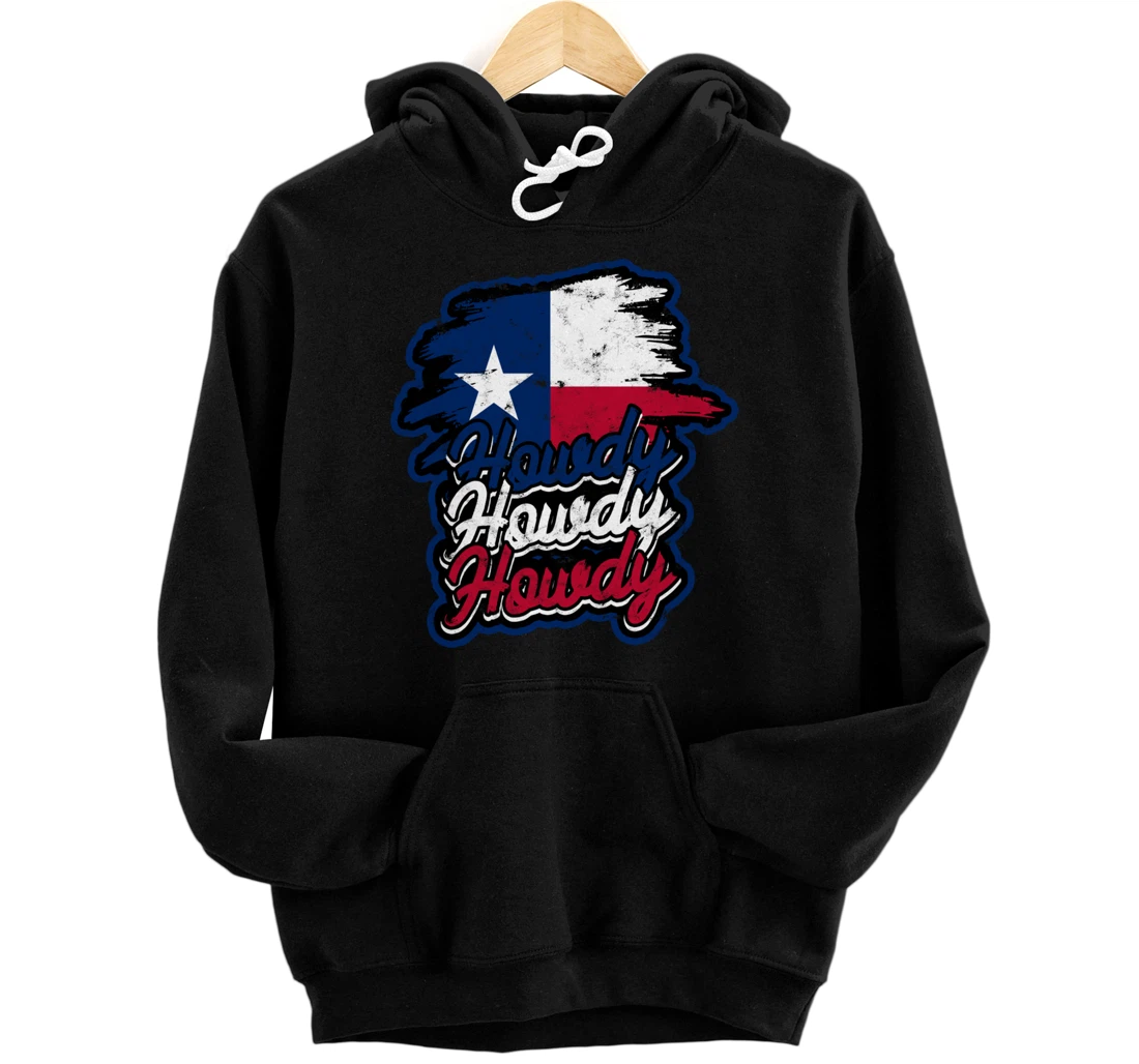Personalized HOWDY Rodeo vintage Design with Texas flag - funny - horse Pullover Hoodie