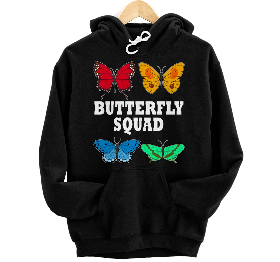 Personalized Cute Butterfly Squad Nature Wildlife Pullover Hoodie