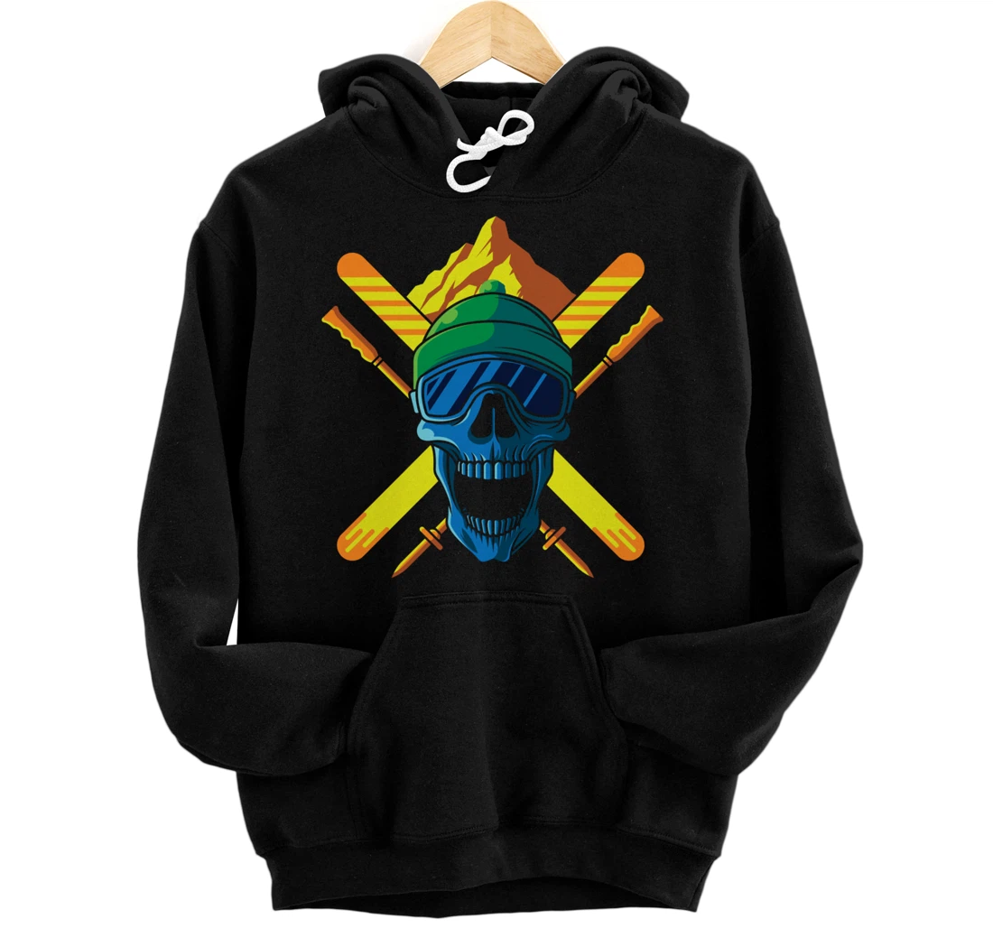 Personalized Ski and Snowboard Skeleton Pullover Hoodie