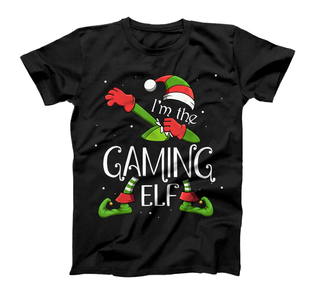 Personalized I'm The Gaming Elf Dabbing Santa Claus Xmas For Family T-Shirt, Women T-Shirt