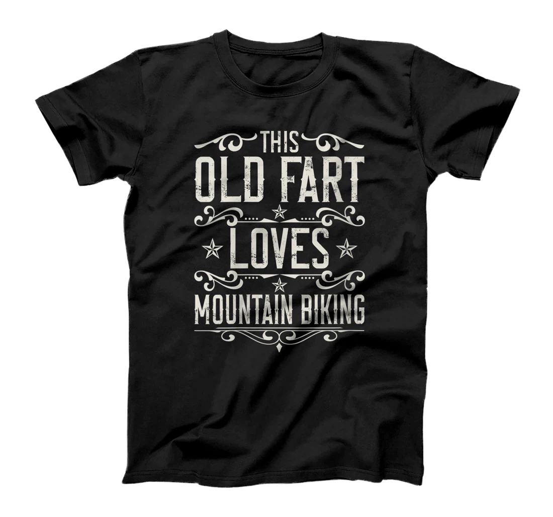 Personalized Womens This Old Fart Loves Mountain Biking Vintage Old Man Elderly T-Shirt, Women T-Shirt