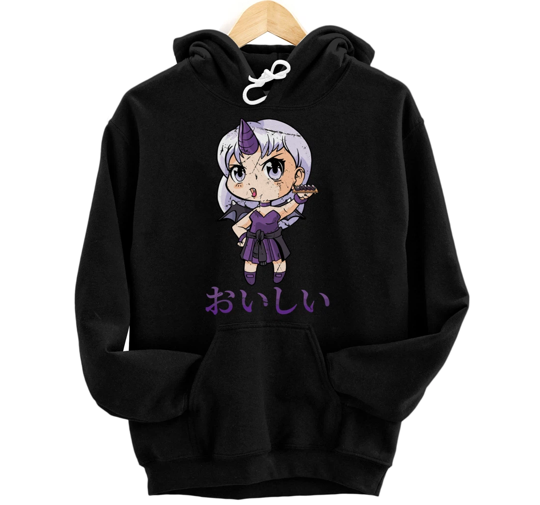 Personalized Alt Aesthetics - Delicious - Devil Girl - Sushi Roll - Emo Pullover Hoodie