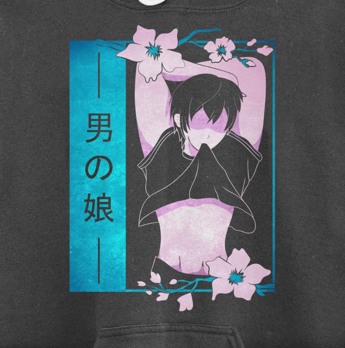 Personalized Femboy Anime Boy Gay Japanese Pastel Goth Aesthetic Sakura Pullover Hoodie 8799