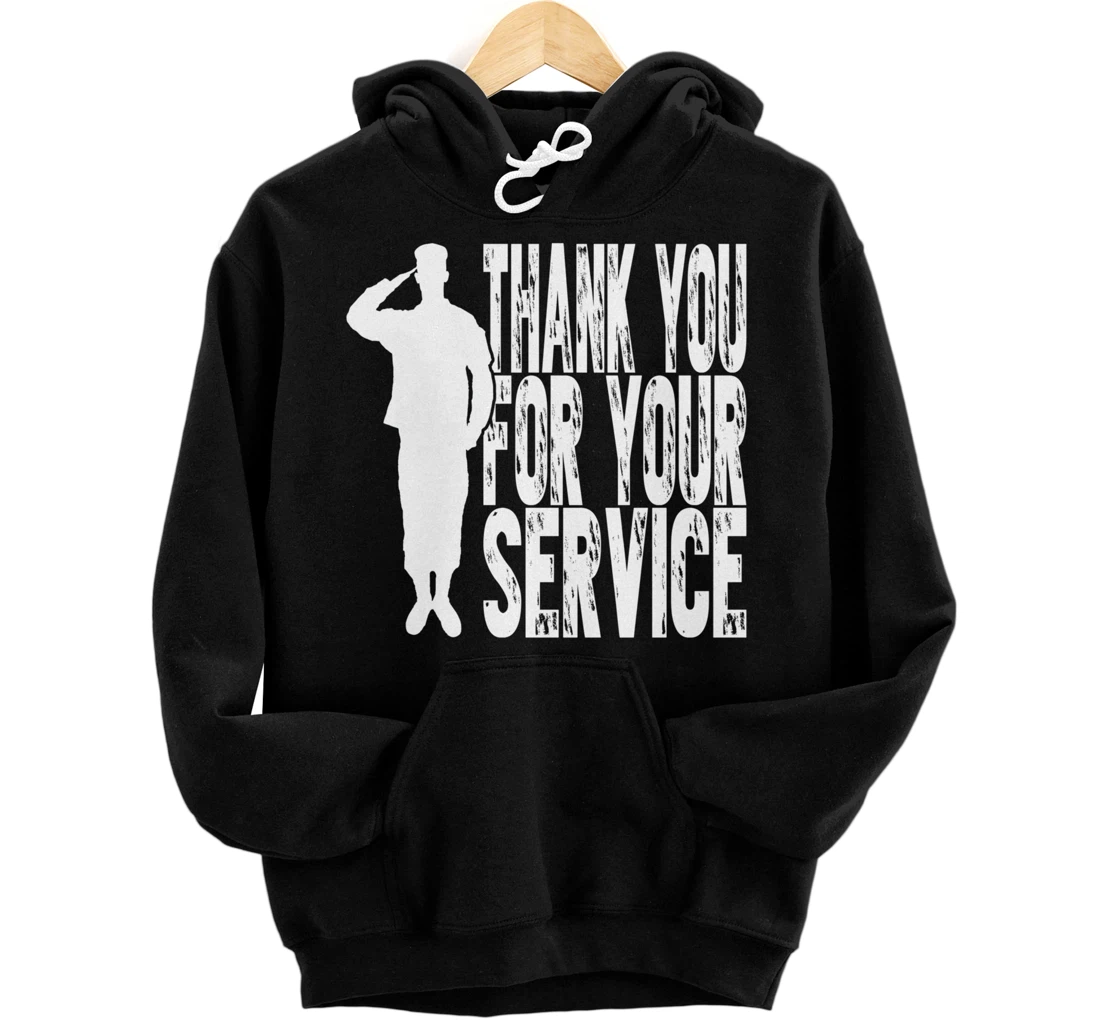 Personalized Thank You Veterans Army American Flag Patriotic Veteran Day Pullover Hoodie