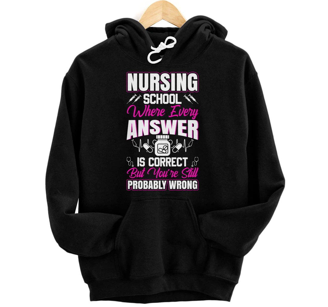 Personalized Nursing School Funny Nurse Student Practioner Graduation Pullover Hoodie