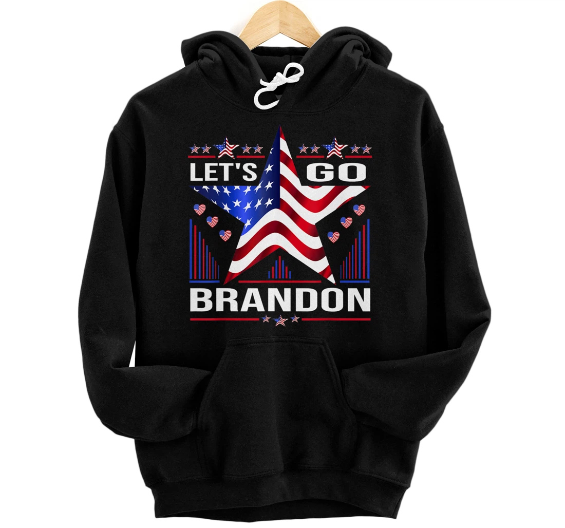 Personalized Let's Go Brandon Conservative Anti Liberal US-Flag Pullover Hoodie