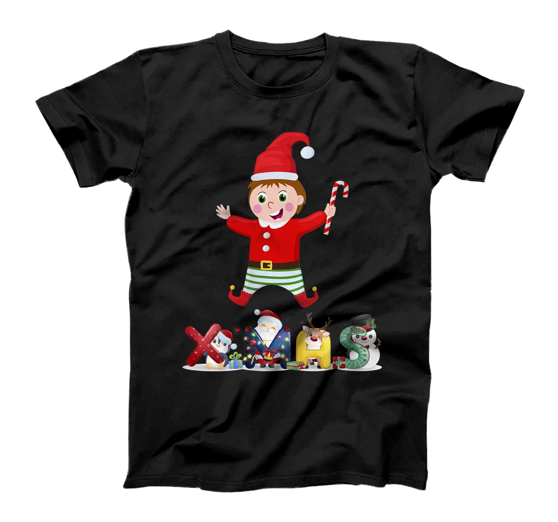 Personalized Womens Santa's Elf Pajama T-Shirt, Women T-Shirt Group Matching 2021 Helper Shirt T-Shirt, Women T-Shirt