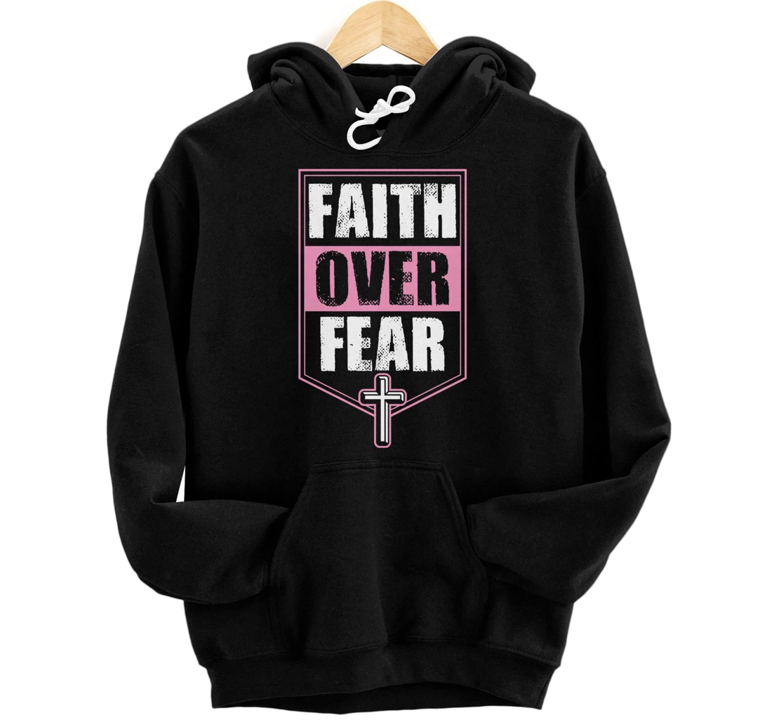 Personalized Faith Over Fear Grunge Inspirational Bible Verse Christian Pullover Hoodie