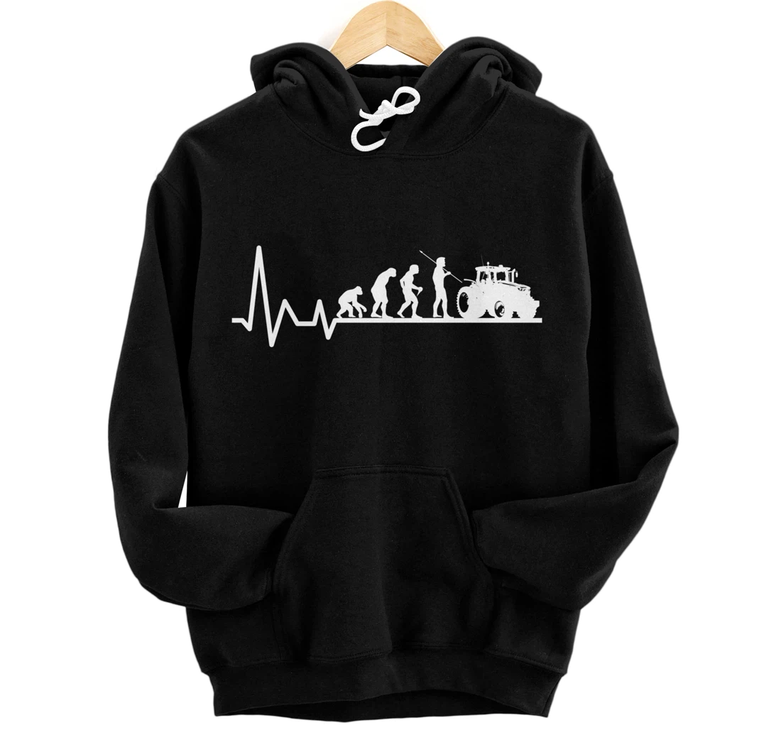 Personalized Evolution tractor farmer gift heartbeat TRAKTOR Pullover Hoodie