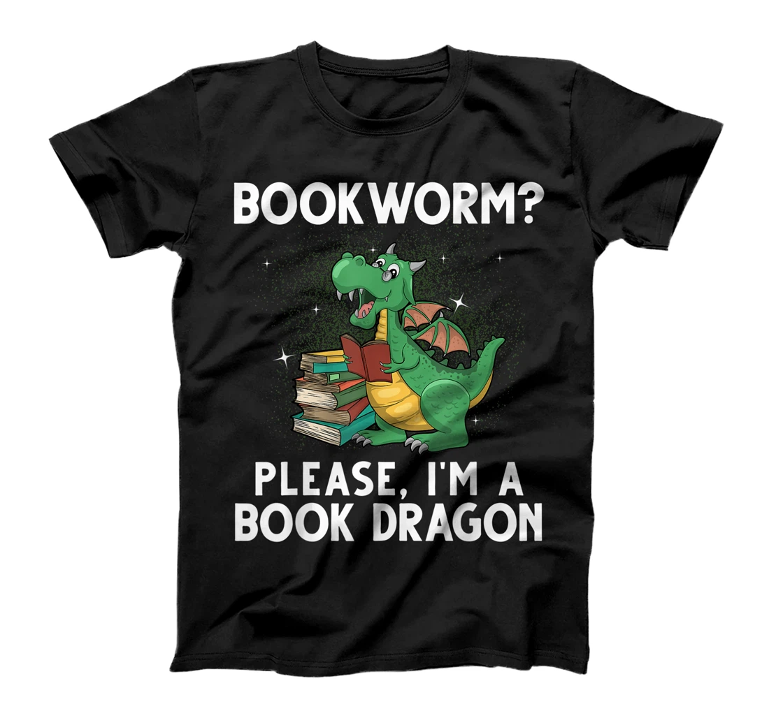 Personalized Cool Reading Art For Men Women Book Dragon Reader Library T-Shirt, Kid T-Shirt and Women T-Shirt