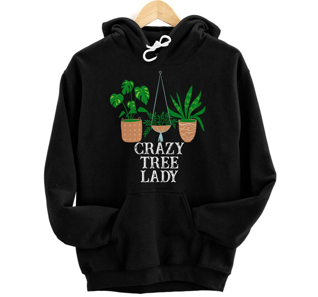 Personalized Crazy Tree Lady Garden, Planter Gardening Pullover Hoodie