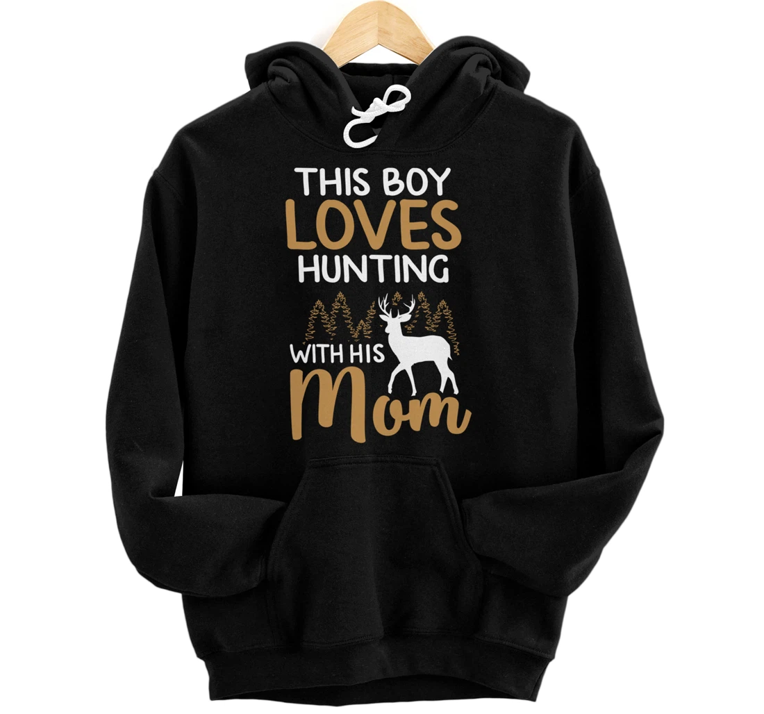 Personalized Funny Hunting Graphic Mother and Son Deer Buck Elk Hunters Pullover Hoodie