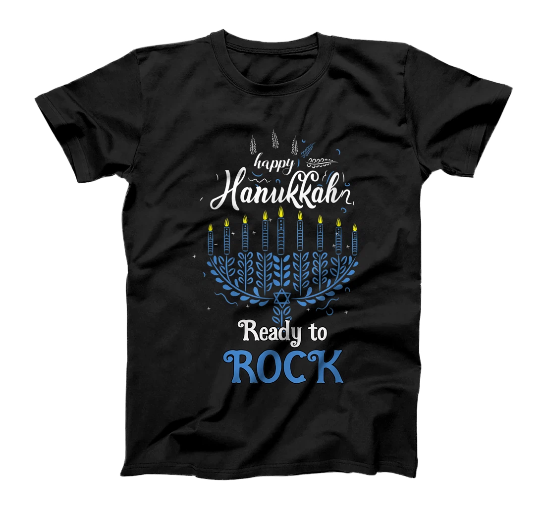 Personalized Ready To Rock Hanukkah Pajamakah Menorah Nine Candles Funny T-Shirt, Kid T-Shirt and Women T-Shirt