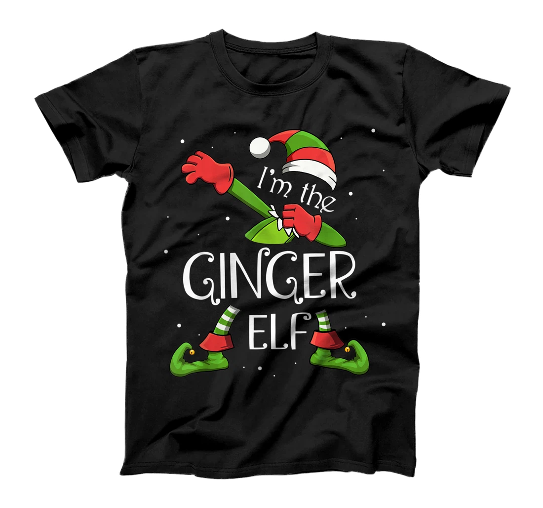 Personalized I'm The Ginger Elf Dabbing Santa Claus Xmas For Family T-Shirt, Women T-Shirt