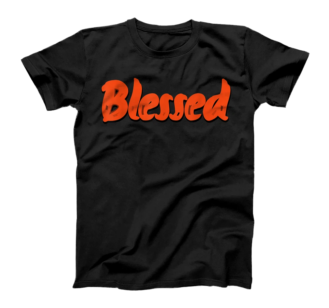 Personalized Graphic Tees Blessed Drippng Match 1 High OG Electro Orange T-Shirt, Kid T-Shirt and Women T-Shirt