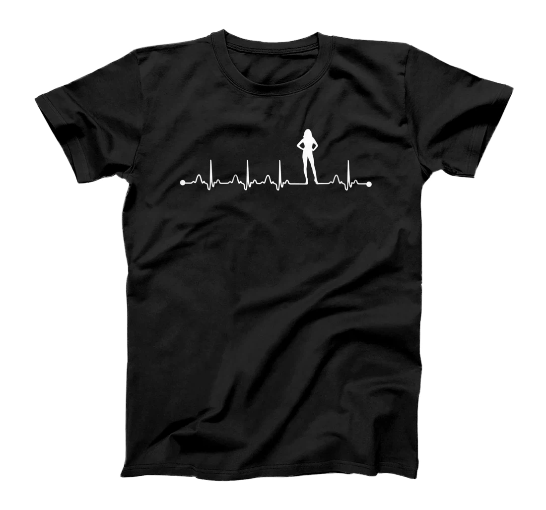 Personalized Womens Model Female Heartbeat EKG Female Model Pulse EKG T-Shirt, Women T-Shirt