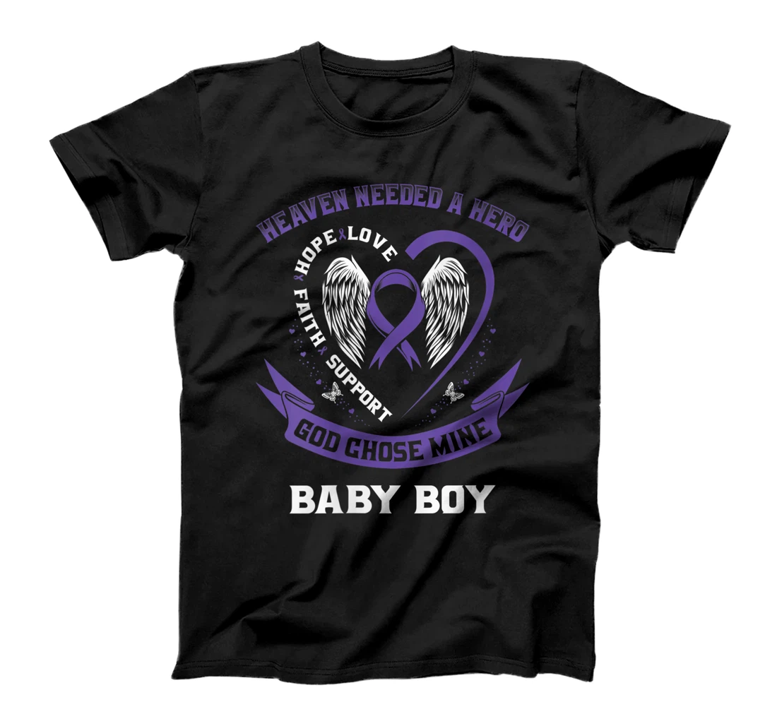Personalized Womens Purple Baby Boy Son Epilepsy Awareness Ribbon Heart Graphic T-Shirt, Women T-Shirt