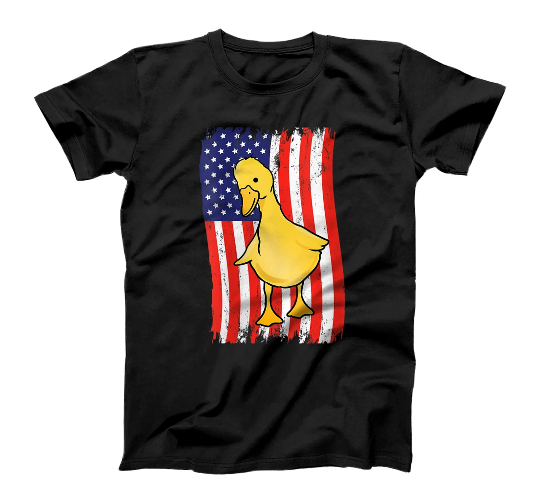 Personalized Womens American Flag Duck Animal Lover T-Shirt, Women T-Shirt