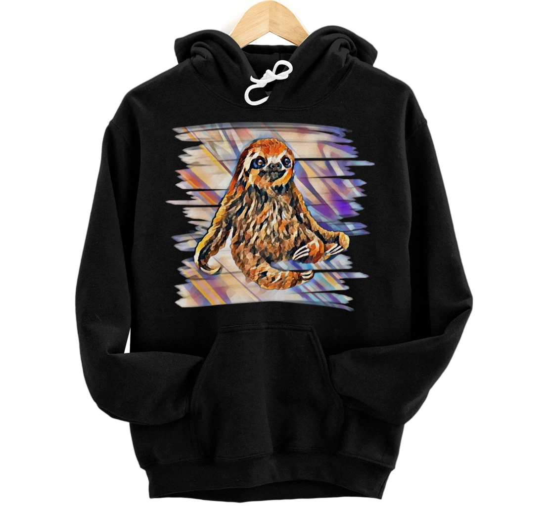 Personalized Sloth hanging trending Animals Motif cute colorful Sloths Pullover Hoodie