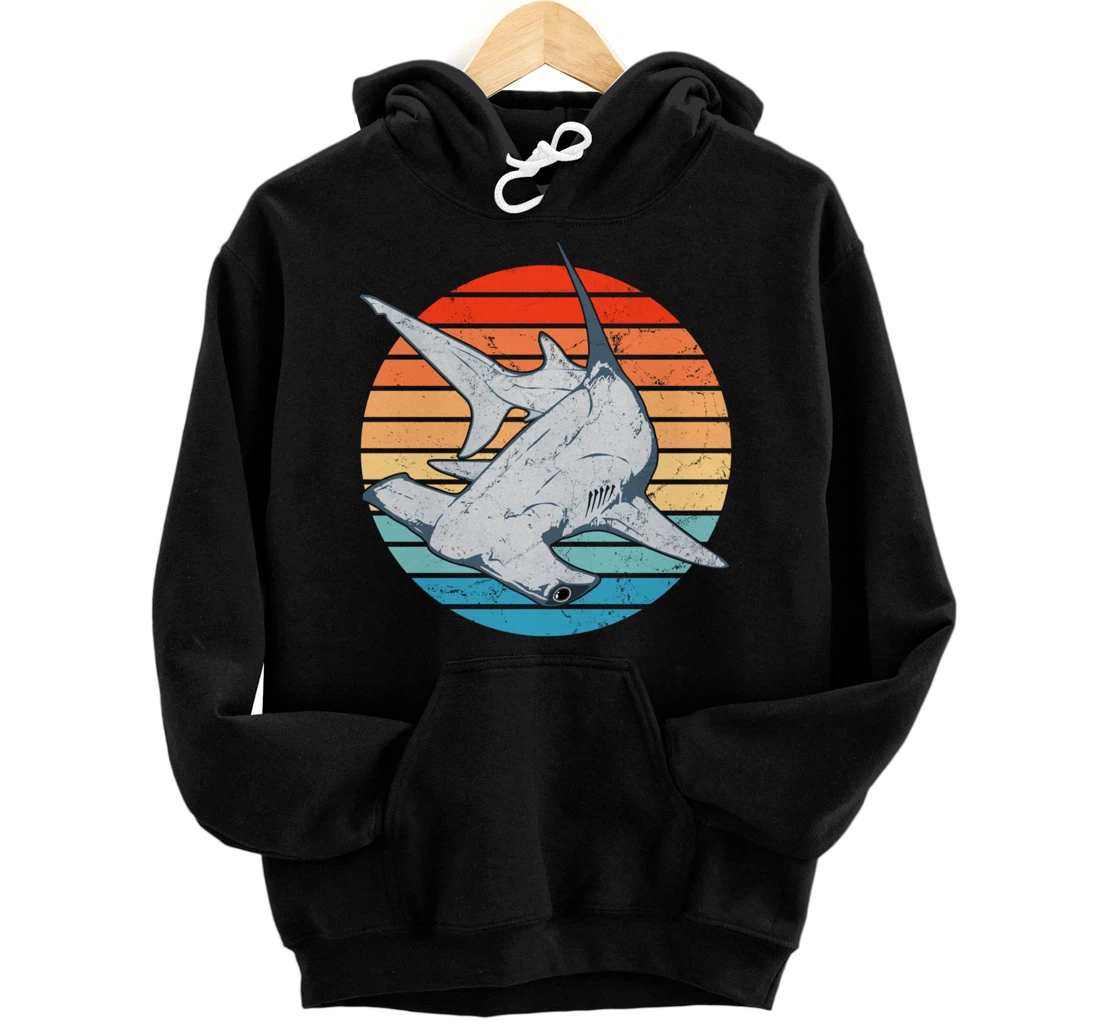 Personalized Hammerhead Shark Vintage Sunset Pullover Hoodie