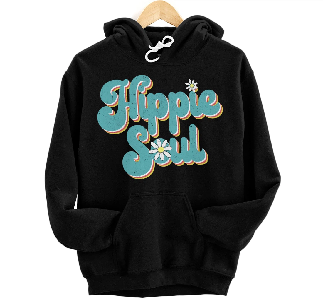 Personalized Hippie Soul Daisy Vintage 60s, 70s Pullover Hoodie