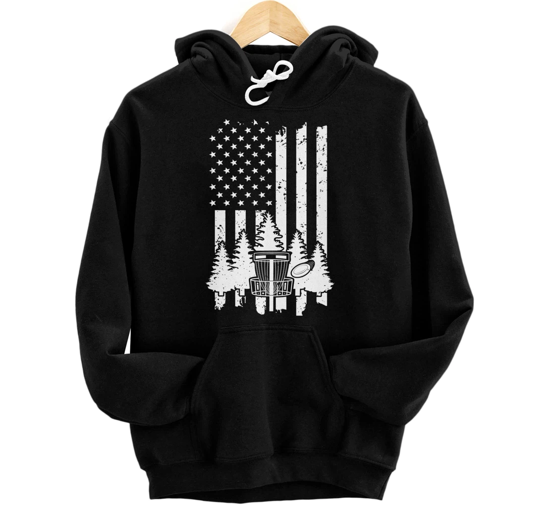 Personalized Patriotic US Flag Disc Golf Frolf Pullover Hoodie