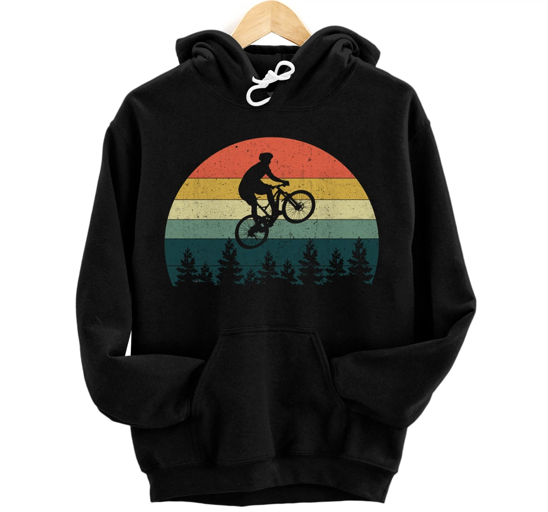 Personalized MTB MOUNTAIN BIKE GIFT DOWNHILL BMX CYCLING RETRO VINTAGE Pullover Hoodie