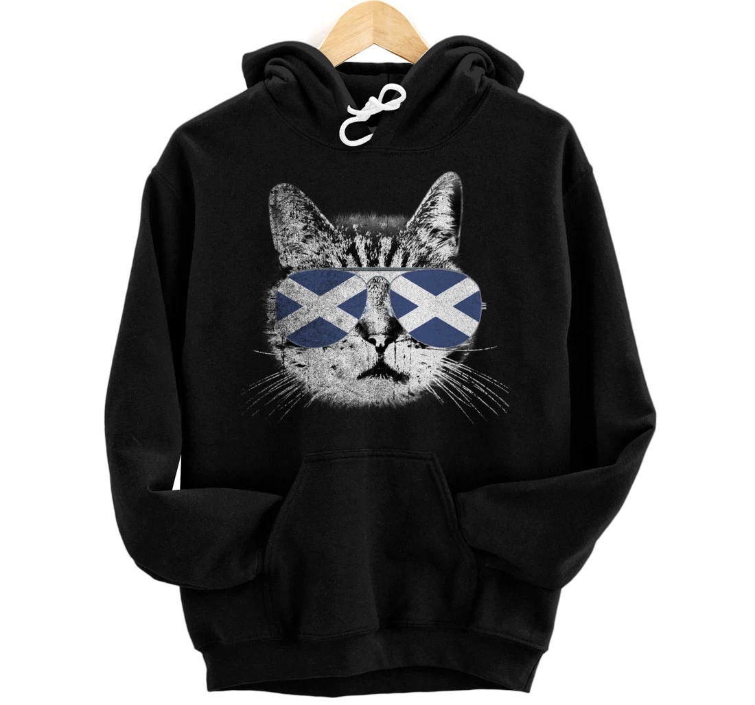 Personalized Cat Shirt Scottish Scotland Flag Country Men Women Gift Pullover Hoodie