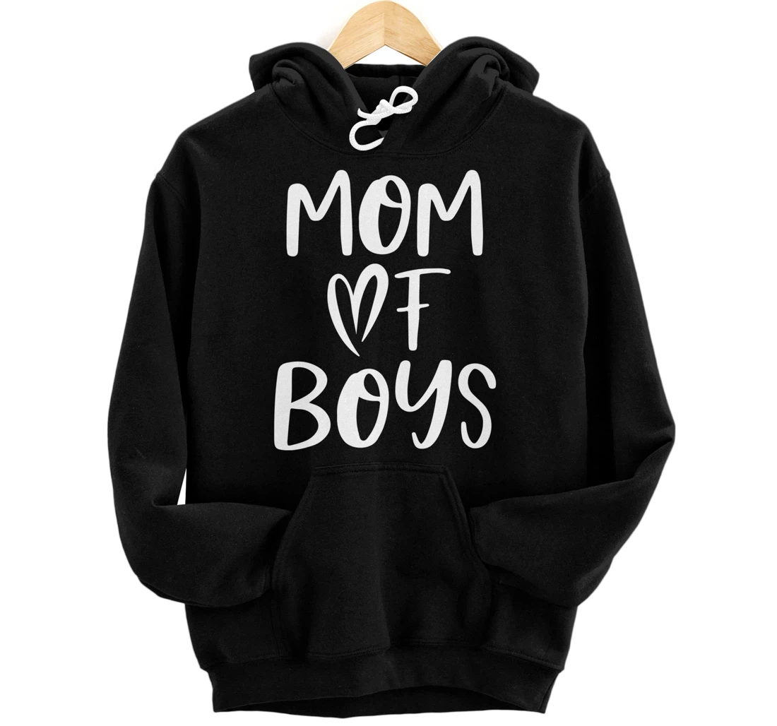Personalized Mom of Boys - Cute Heart Design for Women Pullover Hoodie