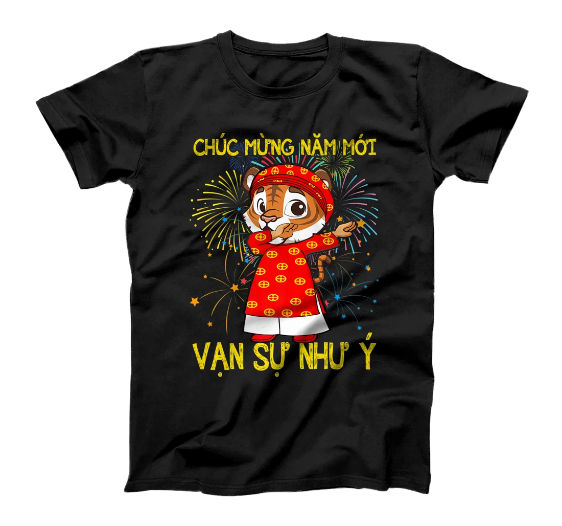 Personalized Womens Chuc Mung Nam Moi Dabbing Tiger Vietnamese Lunar New Year T-Shirt, Kid T-Shirt and Women T-Shirt